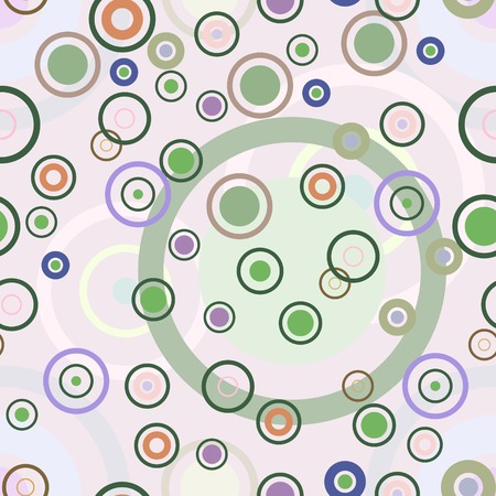 Abstract seamless geometric pattern. Randomly scattered varicolored circles and ringsのイラスト素材