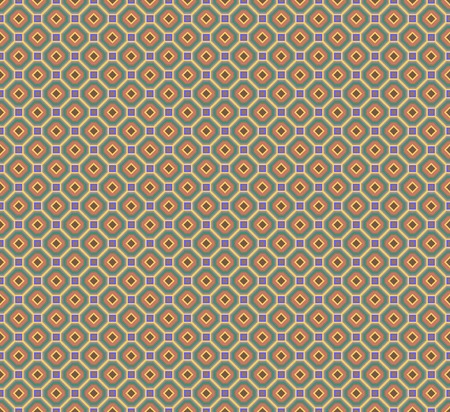 Abstract seamless fabric retro pattern of multicolored rims inside one anotherのイラスト素材