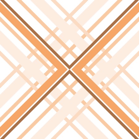 Abstract geometric seamless pattern of intersecting bands. Nice warm shades. Contrasting fashionable backdrop in orange and brown colorsのイラスト素材
