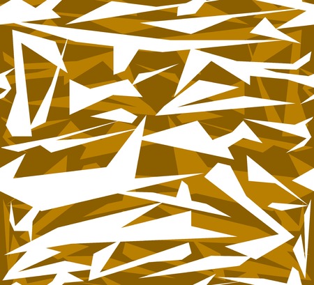 Abstract seamless geometric pattern of chaotic polygonal shapes. White and shades of brick orange colors. Vector illustration for beautiful creative designのイラスト素材