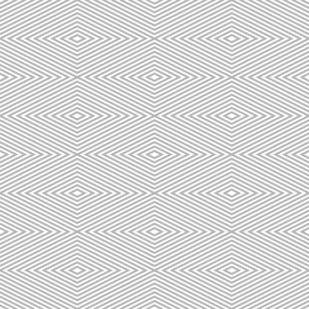 Seamless pattern of rhombuses. Diamond-shaped frames of decreasing sizes placed one inside another forming continuous drawing. Elegant laconic print in white and gray colors. illustrationのイラスト素材
