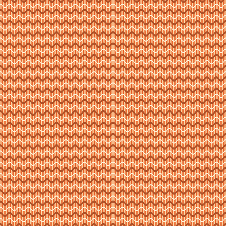 Abstract seamless geometric pattern. Horizontal wavy lines on the background of thin vertical stripes. Simple cute print in orange, brown, yellow colors. Vector illustrationのイラスト素材