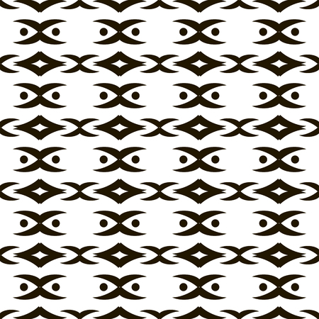 Elegant seamless black and white pattern with dots and graceful roundish figures. Vector illustration for fabric, paper and otherのイラスト素材