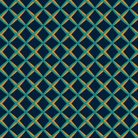 Seamless abstract geometric pattern in retro color palette. Lattice of intersecting thick lines in hand drawn styleのイラスト素材