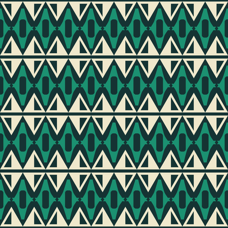 Abstract seamless vector print of wide horizontal stripes filled with geometric patternのイラスト素材