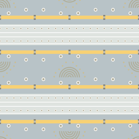 Seamless abstract geometric pattern with mechanic shapes. Steampunk vector printのイラスト素材