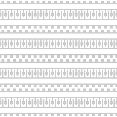 Seamless pattern of horizontal stripes white and light gray colors. Ancient Greek motifs geometric ornamentのイラスト素材