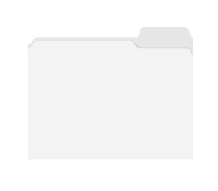 File folder with cut tab isolated on white background, template. Empty document case top view, mockupのイラスト素材