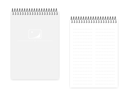 Two Column Dashed Line Top Spiral Notebook Realistic Vector Mockup Wire Bound A5 Size Notepad Mock Up Loose Leaf Note Book Templateのイラスト素材 ストックフォト 写真素材のstock Foto ストックドットフォト