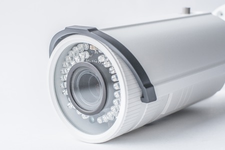 CCTV camera isolated on white background, with clipping paths