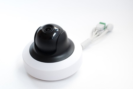 CCTV camera isolated on white background, with clipping paths