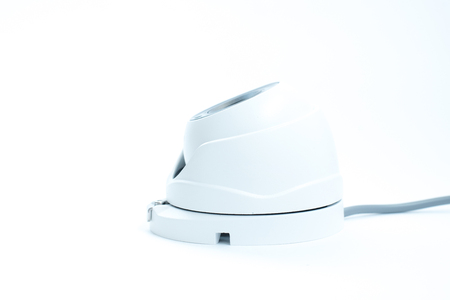 CCTV camera isolated on white background, with clipping pathsの写真素材