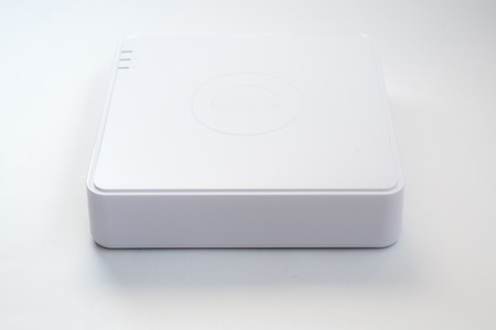 Generic Internet device router isolated over the white backgroundの写真素材