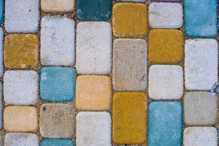 Texture of ground or road with colorful stonesの写真素材