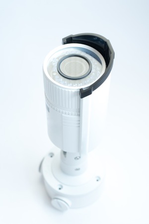 CCTV camera isolated on white background, with clipping paths