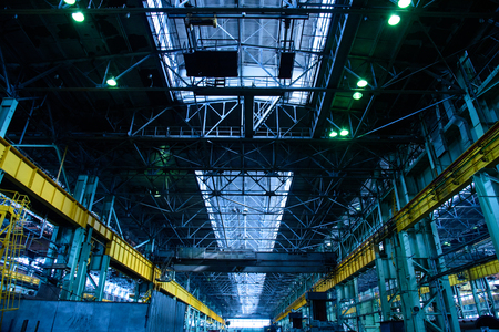 industrial equipment at the factory in production hallの写真素材