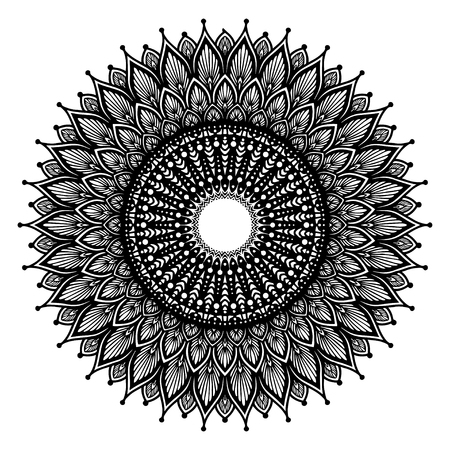 Mandalas for coloring  book. Decorative round ornaments. Unusual flower shape. Oriental vector, Anti-stress therapy patterns. Weave design elements. Yoga logos Vector.のイラスト素材