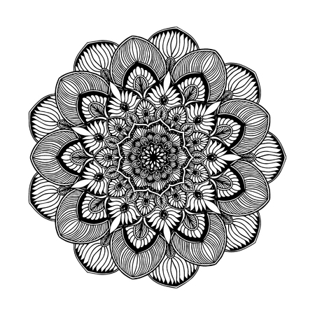 Mandalas for coloring  book. Decorative round ornaments. Unusual flower shape. Oriental vector, Anti-stress therapy patterns. Weave design elements. Yoga logos Vector.のイラスト素材