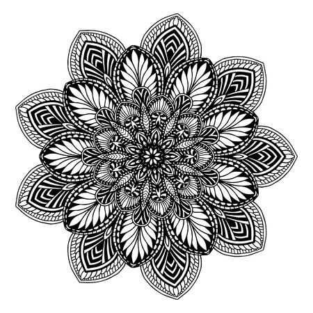 Mandalas for coloring  book. Decorative round ornaments. Unusual flower shape. Oriental vector, Anti-stress therapy patterns. Weave design elements. Yoga logos Vector.のイラスト素材