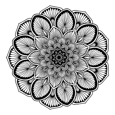 Mandalas for coloring  book. Decorative round ornaments. Unusual flower shape. Oriental vector, Anti-stress therapy patterns. Weave design elements. Yoga logos Vector.のイラスト素材