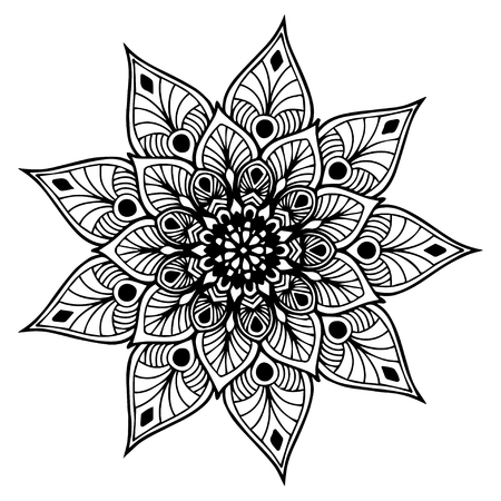 Mandalas for coloring  book. Decorative round ornaments. Unusual flower shape. Oriental vector, Anti-stress therapy patterns. Weave design elements. Yoga logos Vector.のイラスト素材