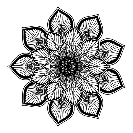 Mandalas for coloring  book. Decorative round ornaments. Unusual flower shape. Oriental vector, Anti-stress therapy patterns. Weave design elements. Yoga logos Vector.のイラスト素材