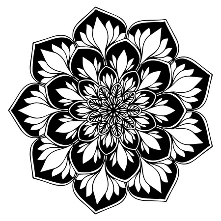 Mandalas for coloring  book. Decorative round ornaments. Unusual flower shape. Oriental vector, Anti-stress therapy patterns. Weave design elements. Yoga logos Vector.のイラスト素材