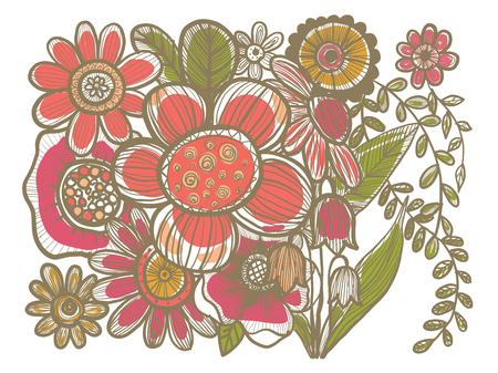 Set of Flower bouquet design vector, wedding greeting invitation card, flower decoration.のイラスト素材