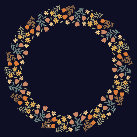 Christmas Wreath with Round Frame for Cards Design Vector Layout with Copyspace Can be use for Decorative Kit, Invitations, Greeting Cards, Blogs, Posters, Merry Christmas and Happy New Year.のイラスト素材