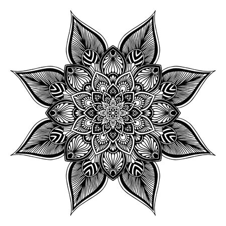 Mandalas Round for coloring  book. Decorative round ornaments. Unusual flower shape. Oriental vector, Anti-stress therapy patterns. Weave design elements.のイラスト素材