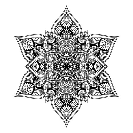 Mandalas Round for coloring  book. Decorative round ornaments. Unusual flower shape. Oriental vector, Anti-stress therapy patterns. Weave design elements. Yoga logos Vector.のイラスト素材