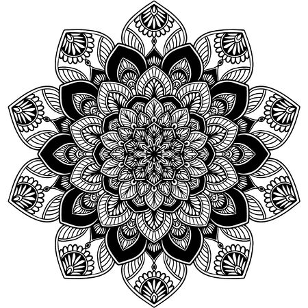 Mandalas Round for coloring  book. Decorative round ornaments. Unusual flower shape. Oriental vector, Anti-stress therapy patterns.のイラスト素材