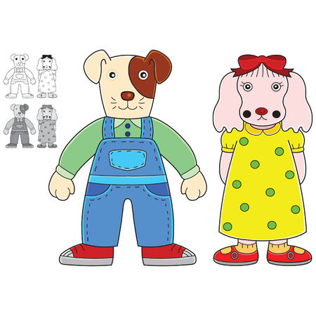 couple dogのイラスト素材