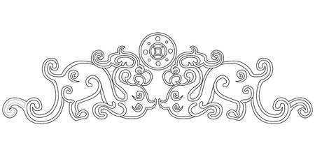 Paper cut dragonのイラスト素材