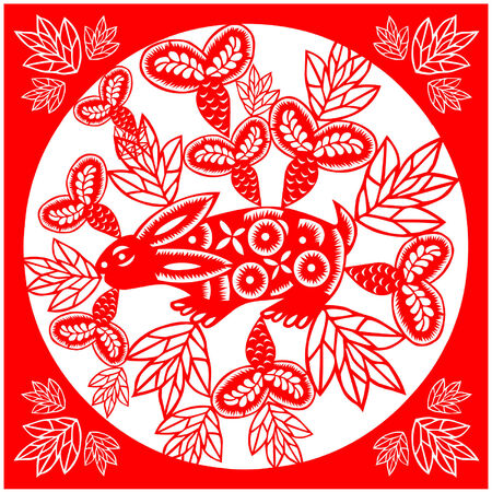 Chinese New Year rabbitのイラスト素材