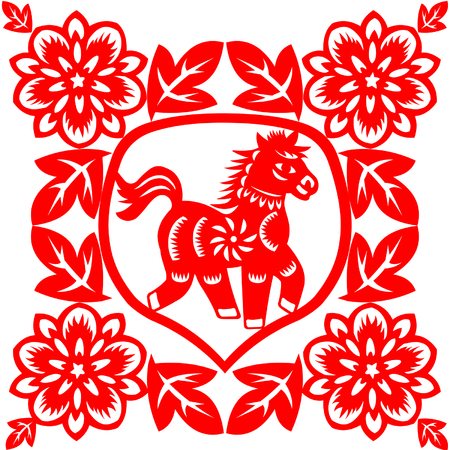 Chinese New Year Horseのイラスト素材