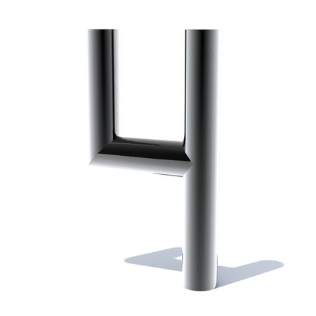 Shiny 3D number from a round silver metal pipe. Number made of stainless steel. Engineering and steel industry figure. 3D rendering.の写真素材
