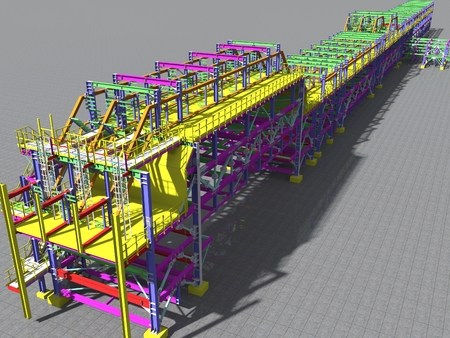 Model metal frame trestle oil building. 3d rendering.の写真素材