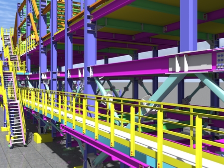 Model metal frame trestle oil building. 3d rendering.の写真素材