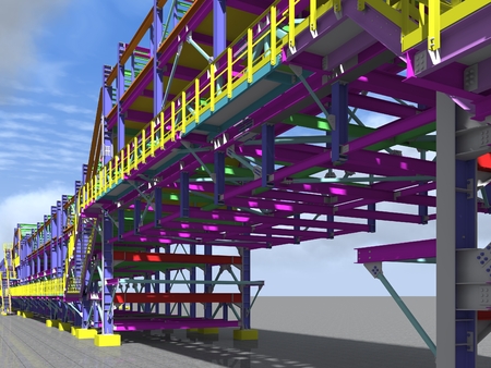 Model metal frame trestle oil building. 3d rendering.の写真素材