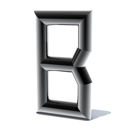 3D letters out of shiny silver stainless steel. Round pipe. Letters for engineers and heavy industry. 3D rendering.の写真素材