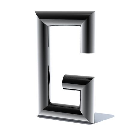 3D letters out of shiny silver stainless steel. Round pipe. Letters for engineers and heavy industry. 3D rendering.の写真素材