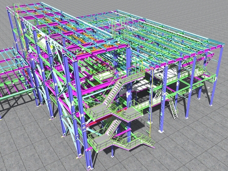 3D rendering-models of industrial buildings from metal. Engineering background. Industrial background.の写真素材