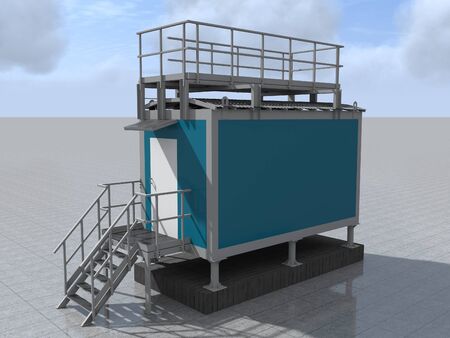 3D rendering. The hardware building of container type.の写真素材