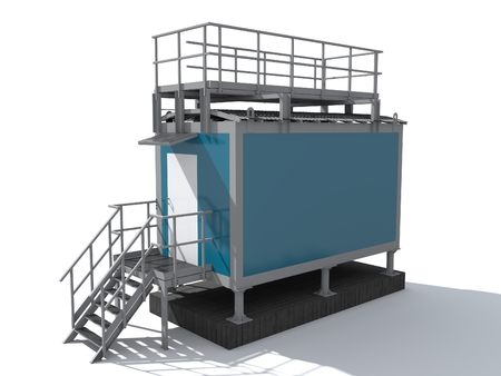 3D rendering. The hardware building of container type.の写真素材
