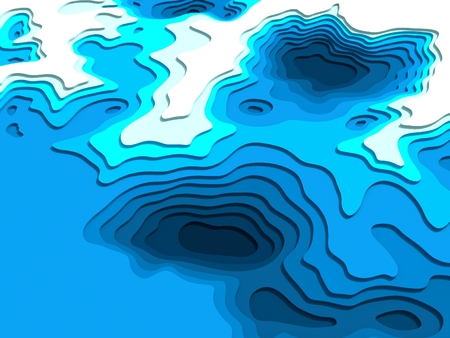 3D model of topographic map. 3D rendering, abstract topographic background. Sea depth. The concept of geography. The surface of the seabed. Cartography, hydrography and topology.の写真素材