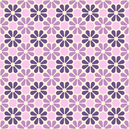 Colored geometric vector seamless pattern in purple and pink tones. For printing on textiles, glass, ceramics.のイラスト素材