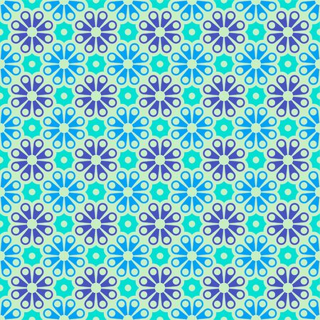 Vector colored geometric seamless pattern in blue, Indigo and violet. For printing on textiles, glass, ceramics.のイラスト素材