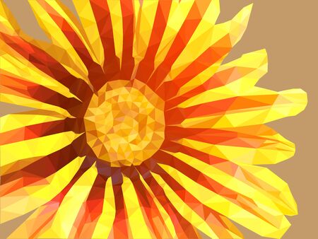 Vector low poly flower. Floral design illustration.のイラスト素材