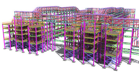 Presentation of the BIM model for the construction customer and contractor. Development of project drawings based on the BIM model. 3D rendering.の写真素材